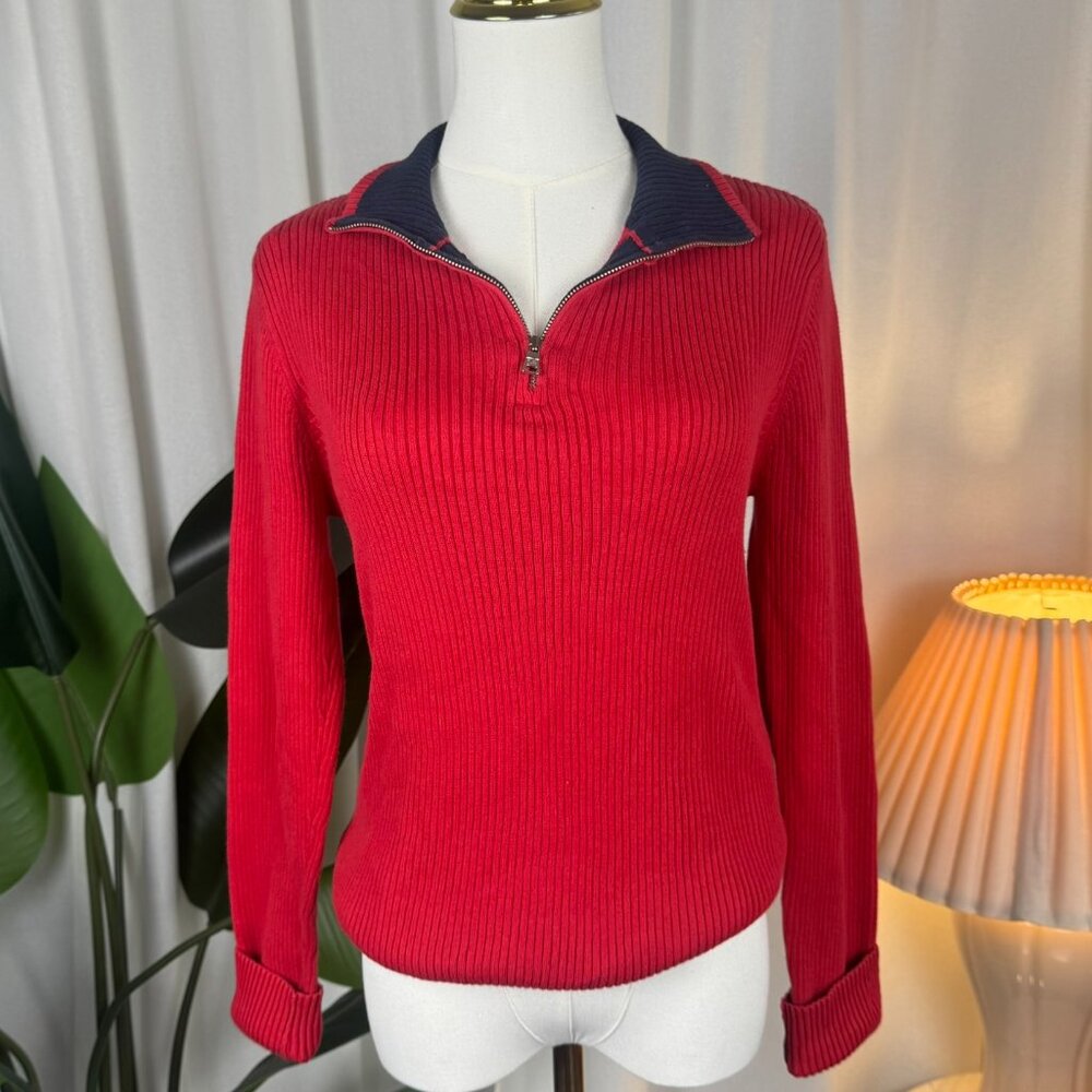 Vintage Polo Jeans Co. Ralph Lauren 90s Ribbed Half-Zip Sweater sz XL